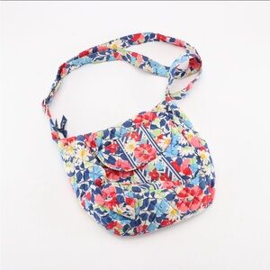 Vera Bradley Floral and Patterned Shoulder Bag in Blue & White